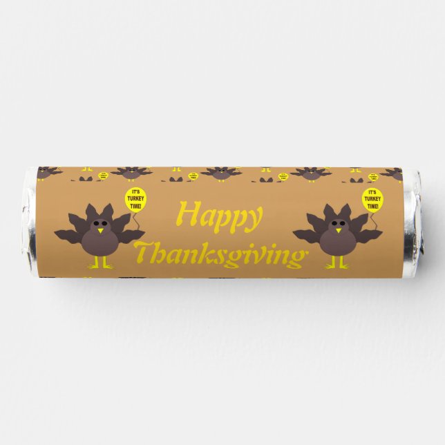 Turkey Time Thanksgiving Custom Breath Savers® Mints (Front)