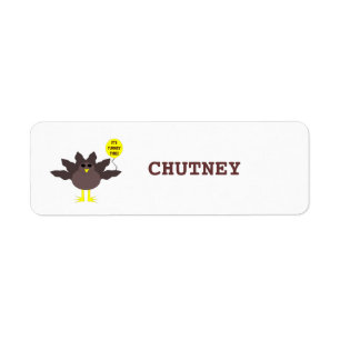 Turkey Time Thanksgiving Custom Food Labels