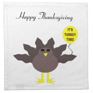 Turkey Time Thanksgiving Custom Party Napkin
