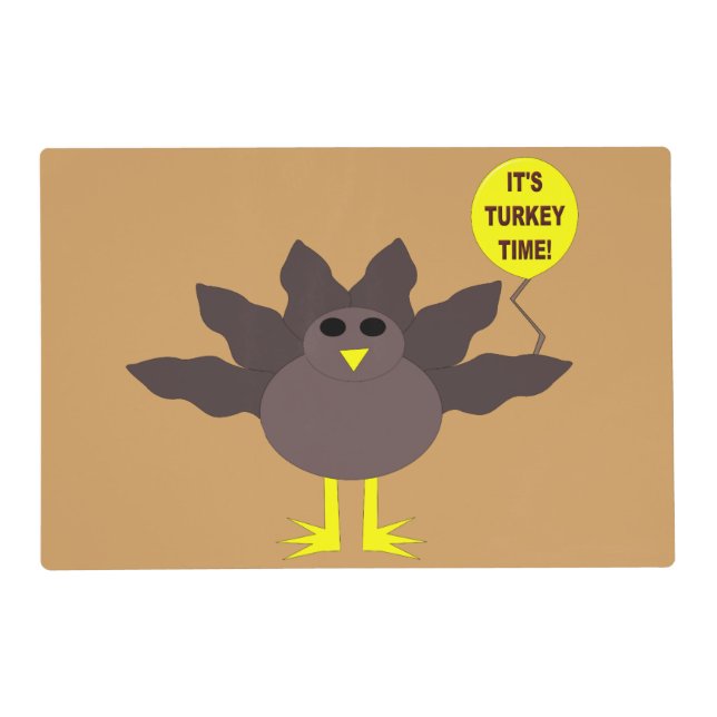Turkey Time Thanksgiving Custom Placemat (Front)