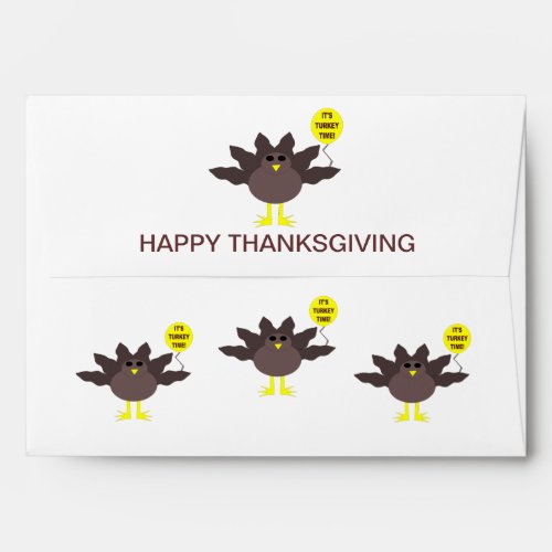 Turkey Time Thanksgiving Customizable Envelopes