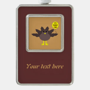 Turkey Time Thanksgiving Customizable Ornament