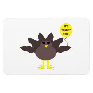Turkey Time Thanksgiving Magnet