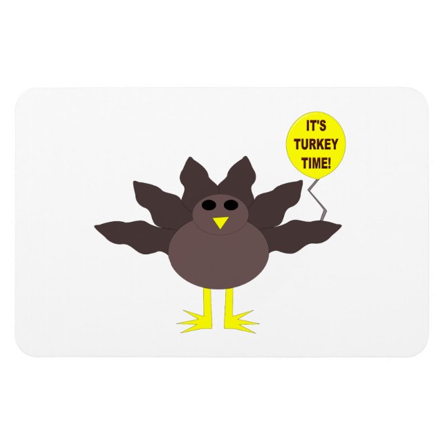 Turkey Time Thanksgiving Magnet (Horizontal)
