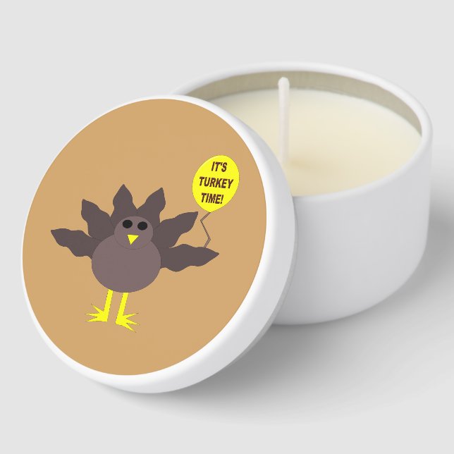 Turkey Time Thanksgiving Mini Candle Favors (Corner)