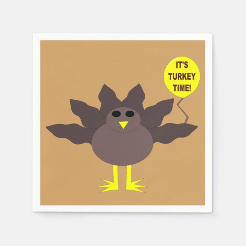 Turkey Time Thanksgiving Paper Napkins