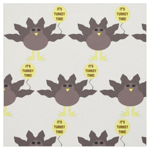 Turkey Time Thanksgiving Patterned Craft Fabric