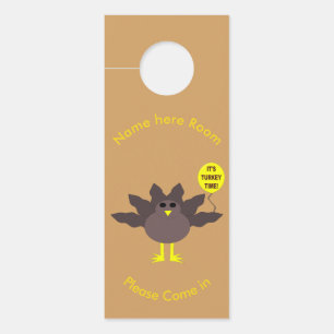 Turkey Time Thanksgiving Personalized Door Hanger