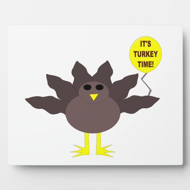 Turkey Time Thanksgiving Plaque (Front)