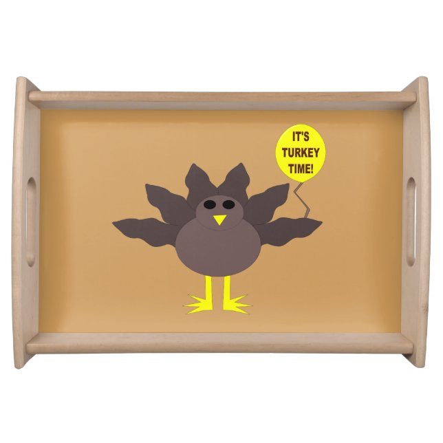 Turkey Time Thanksgiving Serving Tray (Front)