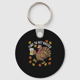 Turkey Time To Get Sted Funny Happy Thanksgiving M Keychain