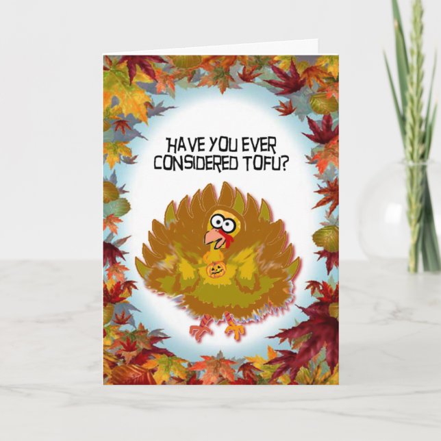 Turkey Tofu thanksgiving card (Front)