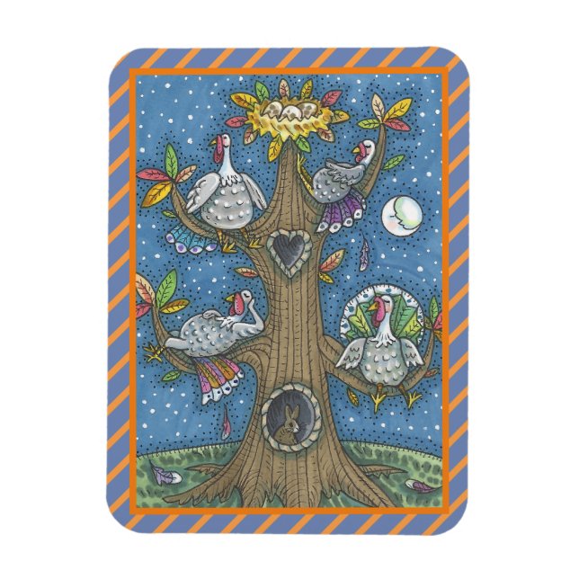 TURKEY TREE, THANKSGIVING FUNNY GOBBLERS MAGNET (Vertical)