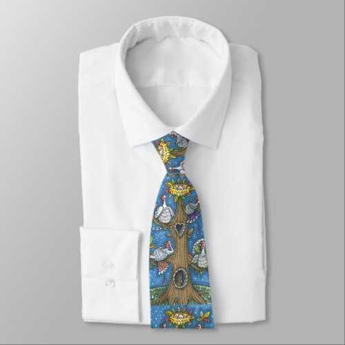 TURKEY TREE THANKSGIVING FUNNY GOBBLERS ROOSTING NECK TIE