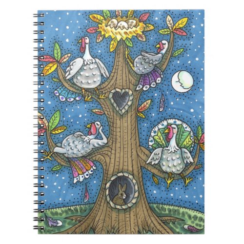 TURKEY TREE THANKSGIVING FUNNY GOBBLERS ROOSTING NOTEBOOK
