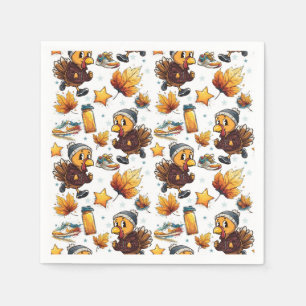 Turkey Trot Fun Run 5K Thanksgiving Running Napkins