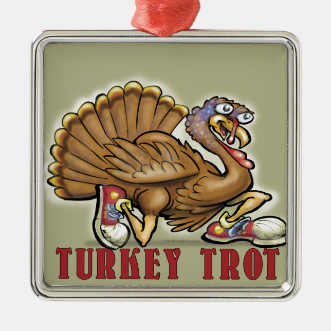 Turkey Trot Metal Ornament (Front)