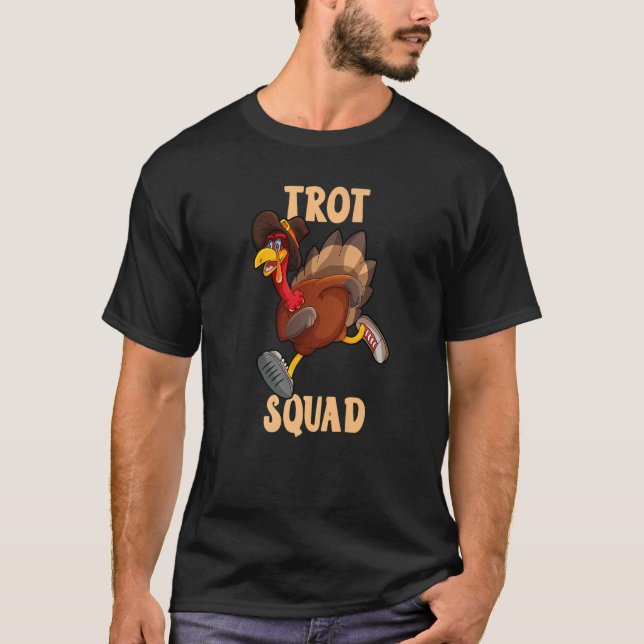 Turkey Trot Squad  Thanksgiving Day 5K Run Pilgrim T-Shirt (Front)