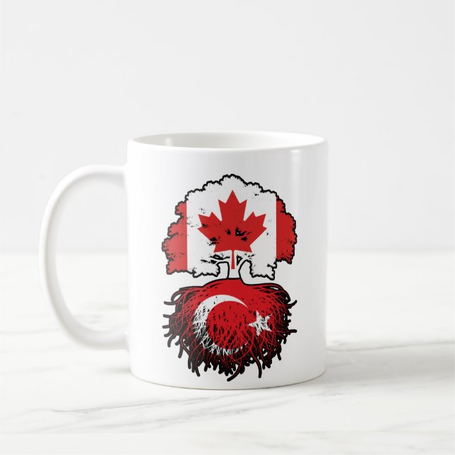 Turkey Turkish Canadian Canada Tree Roots Flag Coffee Mug (Left)