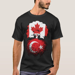 Turkey Turkish Canadian Canada Tree Roots Flag T-Shirt