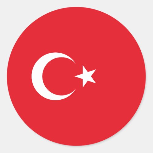 Turkey  Turkish Flag Classic Round Sticker