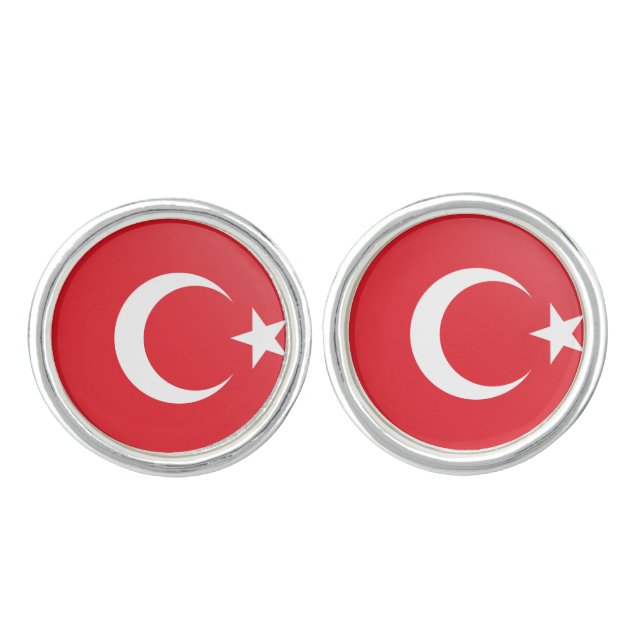 Turkey (Turkish) Flag Cufflinks (Front)