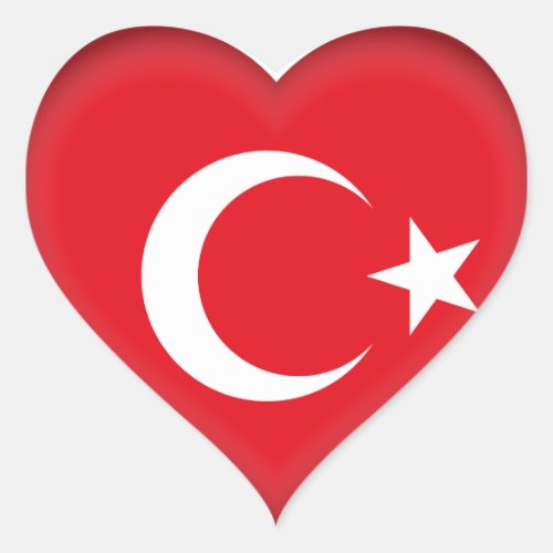 Turkey Turkish Flag Heart Sticker