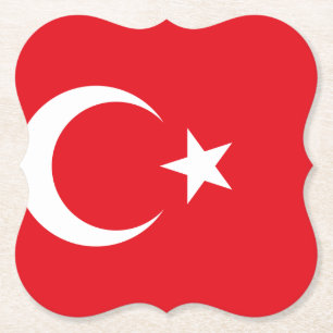 Turkey (Turkish) Flag Paper Coaster