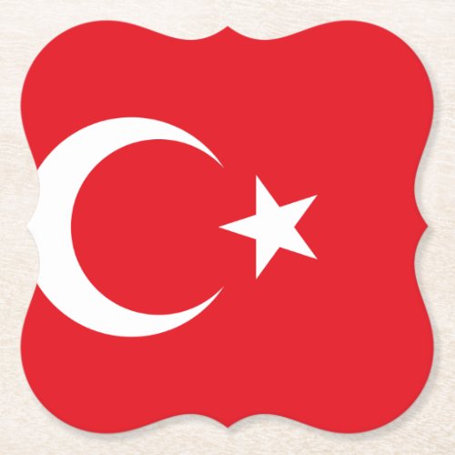 Turkey Turkish Flag Paper Coaster
