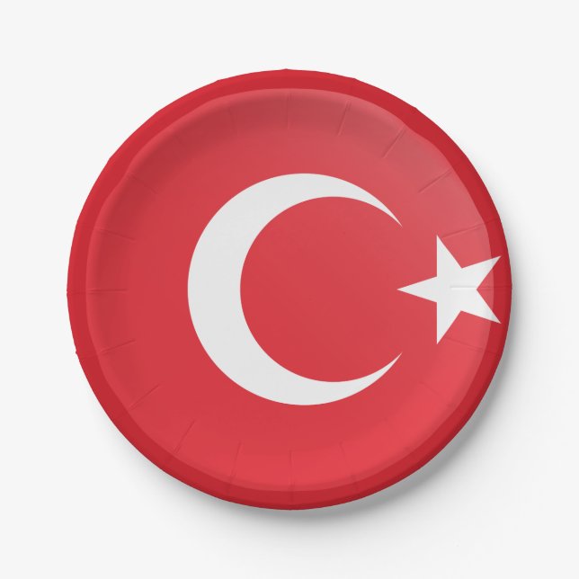 Turkey (Turkish) Flag Paper Plates (Front)