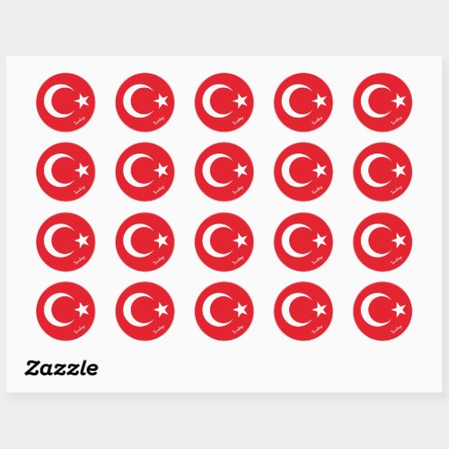 Turkey  Turkish flag patriots holiday  sports Classic Round Sticker