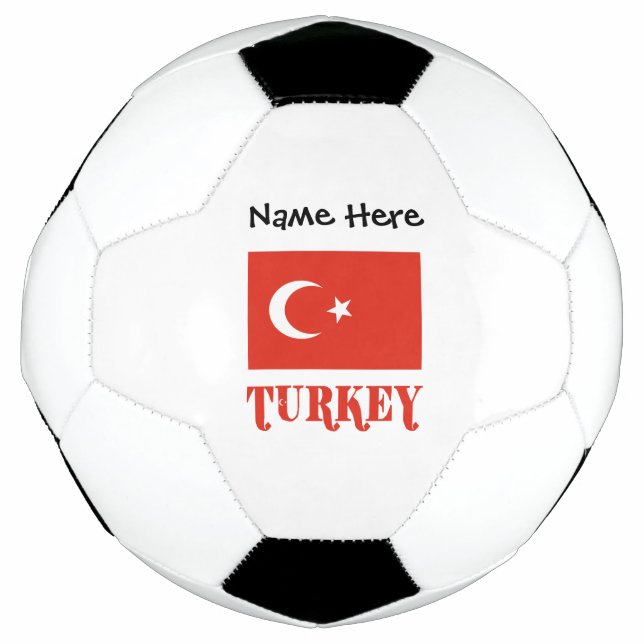 Turkey Turkish Flag Personalized Name  Soccer Ball (Front)