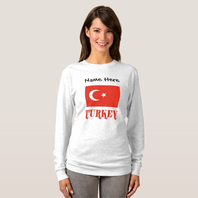 Turkey Turkish Flag Personalized T-Shirt (Front Full)