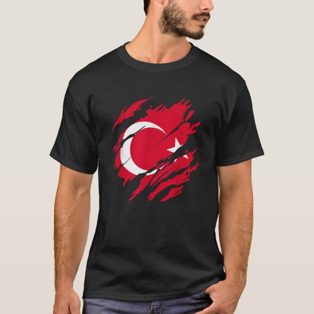 Turkey Turkish Flag Pride Roots Heritage  T-Shirt (Front)