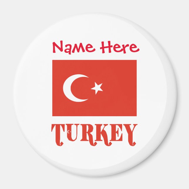 Turkey Turkish Flag Red Personalization  Magnet (Front)