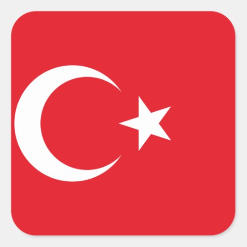 Turkey Turkish Flag Square Sticker