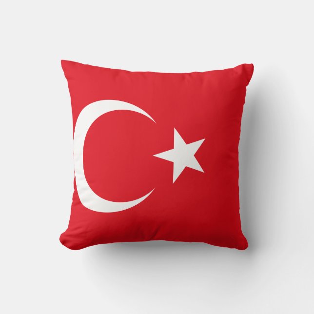 Turkey (Turkish) Flag Throw Pillow (Front)
