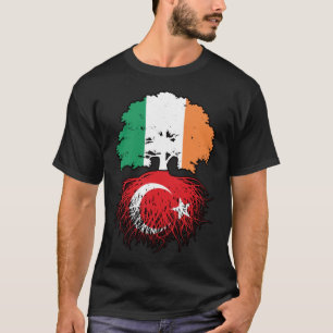 Turkey Turkish Irish Ireland Tree Roots Flag T-Shirt