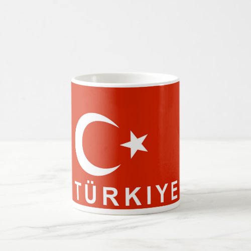 Turkey Turkiye flag country Turkish text name Coffee Mug