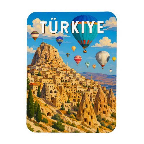 Turkey Turkiye Illustration Travel Art Vintage Magnet