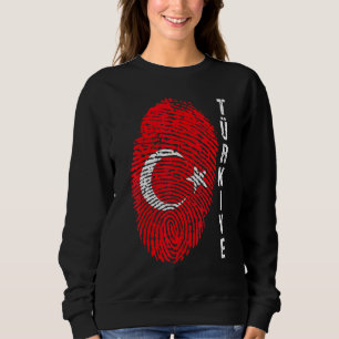 Turkey Turkiye National Flag Fingerprint Bayragi H Sweatshirt