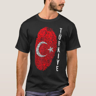 Turkey Turkiye National Flag Fingerprint Bayragi H T-Shirt