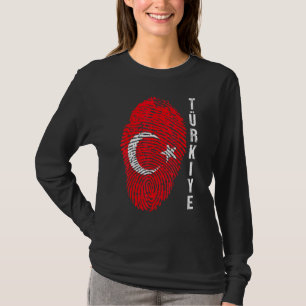 Turkey Turkiye National Flag Fingerprint Bayragi H T-Shirt