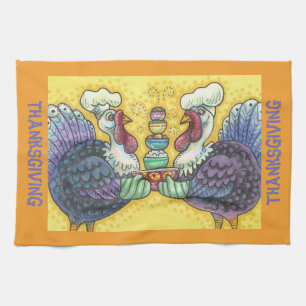 TURKEY TWINS & ALL THE FIXINS THANKSGIVING TOWEL