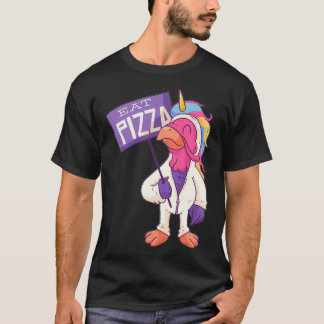 Turkey Unicorn Eat Pizza Adult Vegan Kids Funny Th T-Shirt