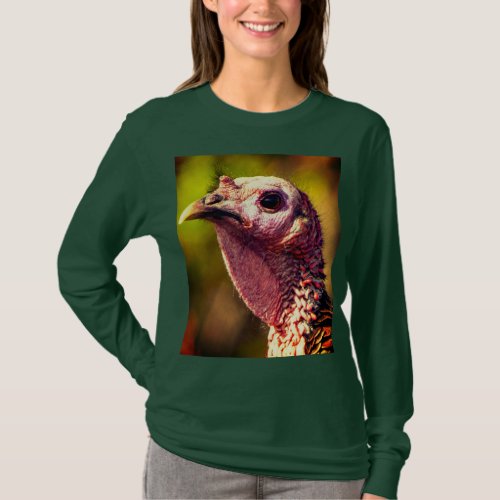 Turkey Up Close and Personal Long Sleeve T_shirt