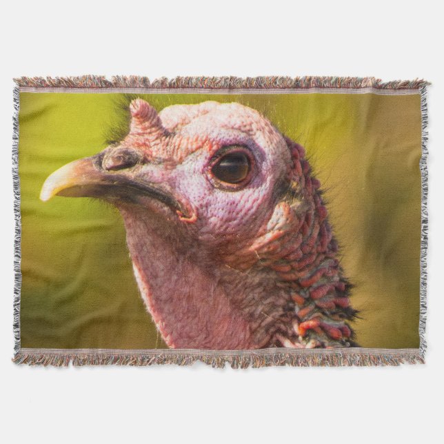 Turkey Up Close And Personal Throw Blanket (Front)