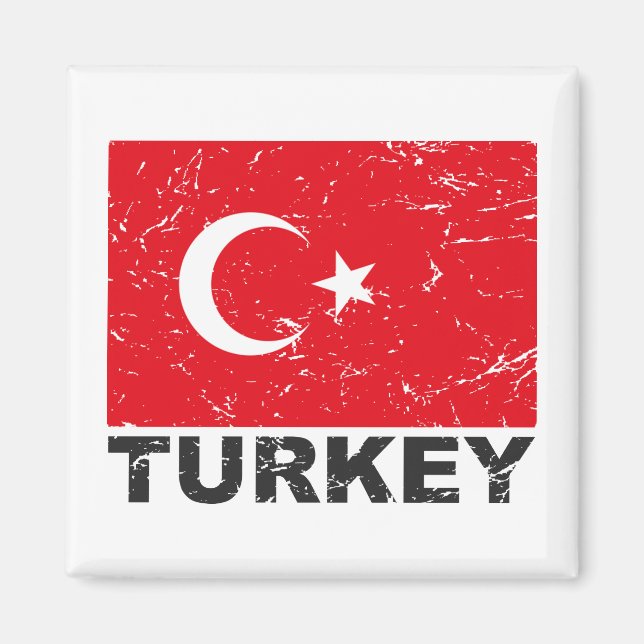 Turkey Vintage Flag Magnet (Front)