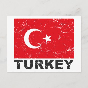 Turkey Vintage Flag Postcard by allworldtees at Zazzle