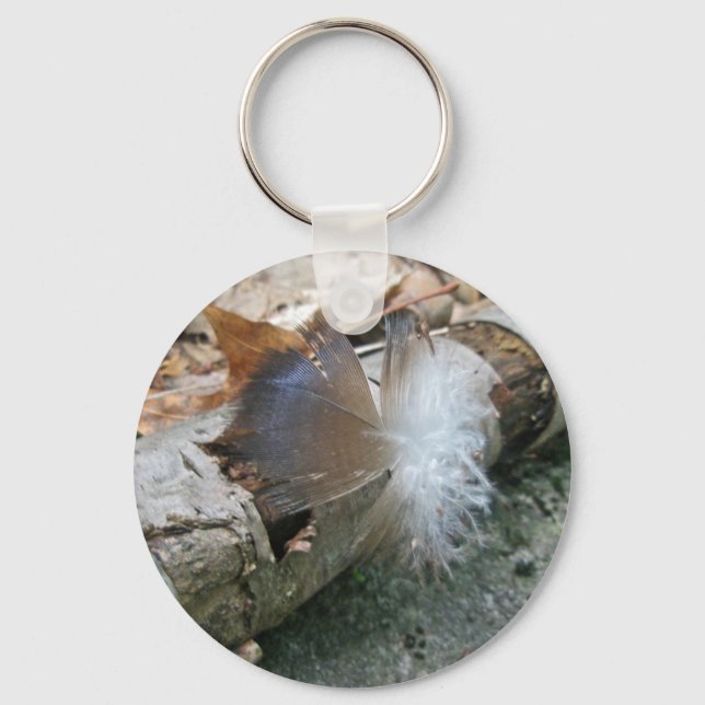 Turkey Vulture Feather Coordinating Items Keychain (Front)